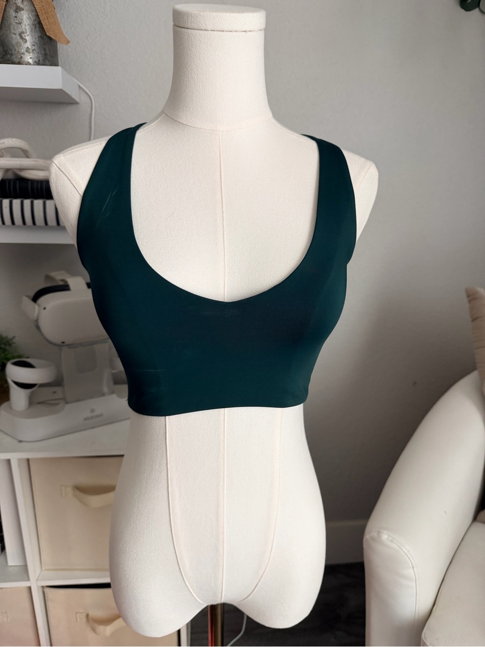 Savage X Fenty Smooth Scoop sports bra  in Deep green with open back